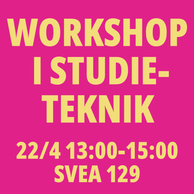 Workshop i Studieteknik